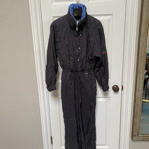 VIntage women's Bogner ski suit gray pinstriped